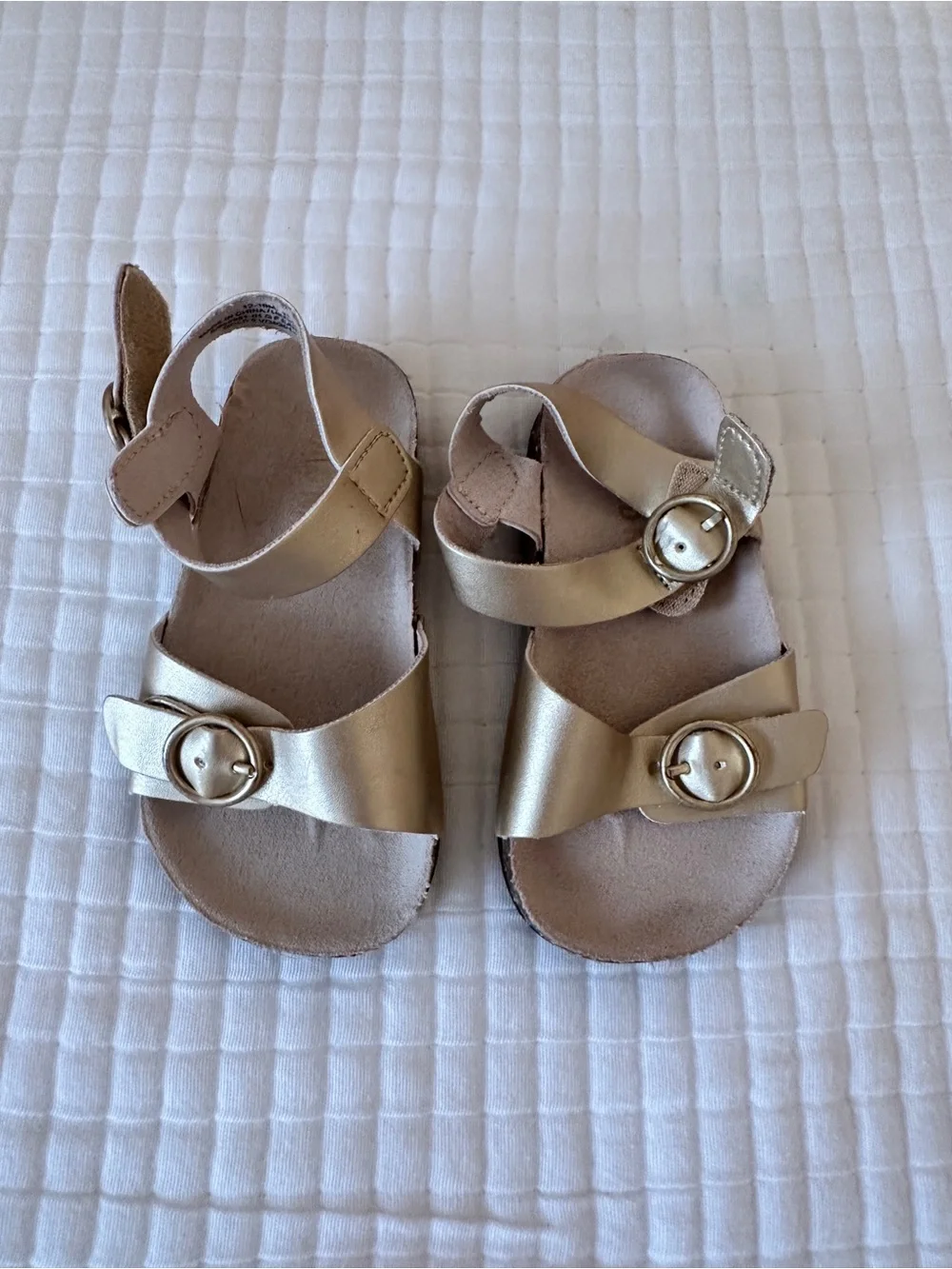 Old Navy Metallic Gold Baby Buckle Sandals